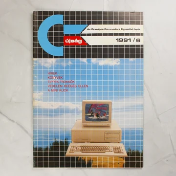 A C-újság 1991/6. számának címlapja egy Commodore számítógéppel