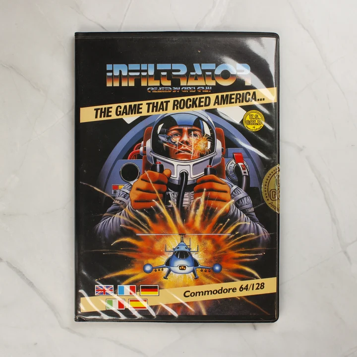 Infiltrator videójáték Commodore 64 borítója