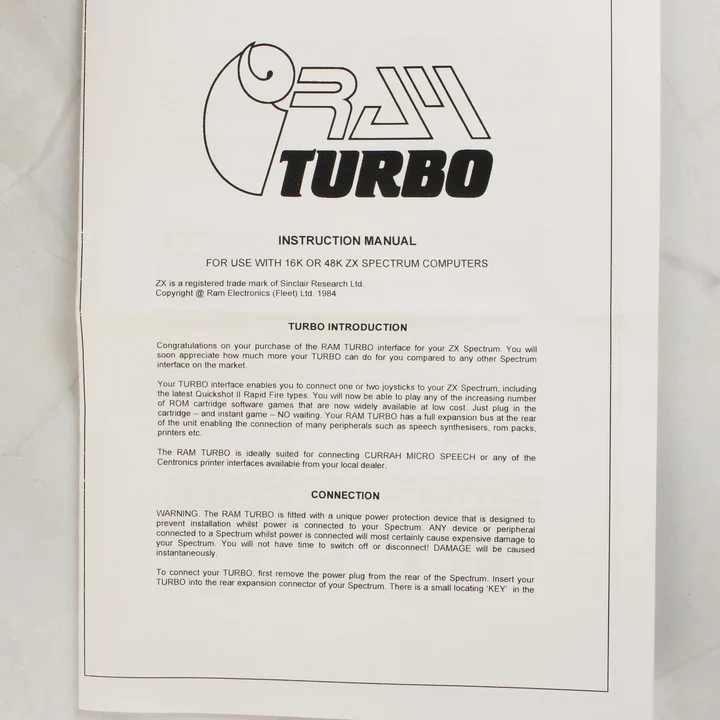 RAM Turbo használati útmutató címlapja