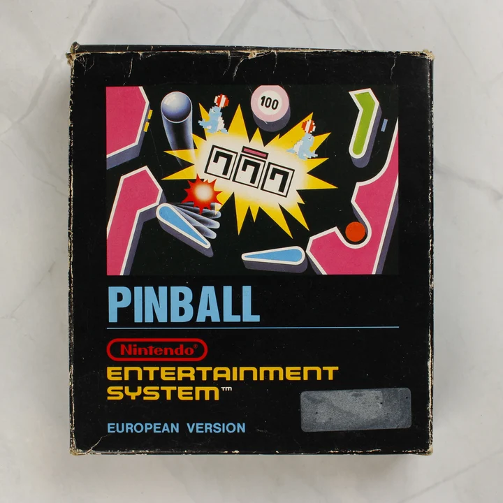 A Pinball NES játék dobozának előlapja