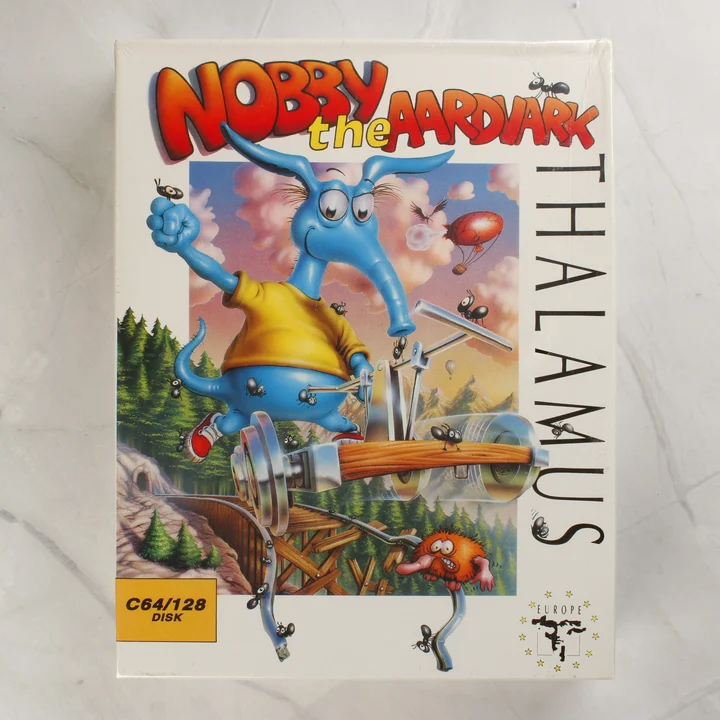 Nobby the Aardvark C64 játék dobozának előlapja