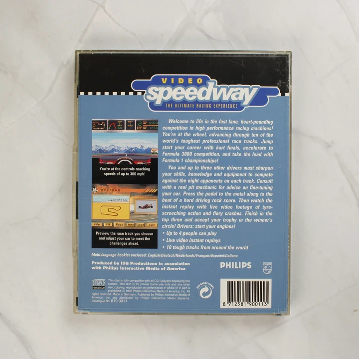 Video Speedway CD-i játék hátlapja