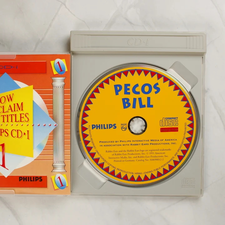 Pecos Bill CD-i lemez és a tok belseje