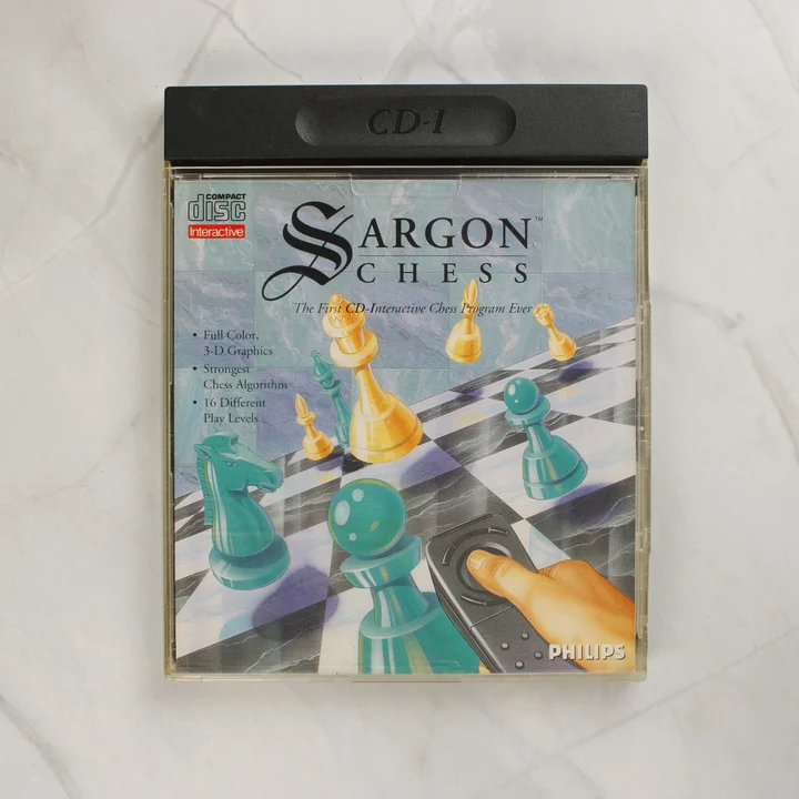 Sargon Chess CD-i játék előlapja műanyag tokban