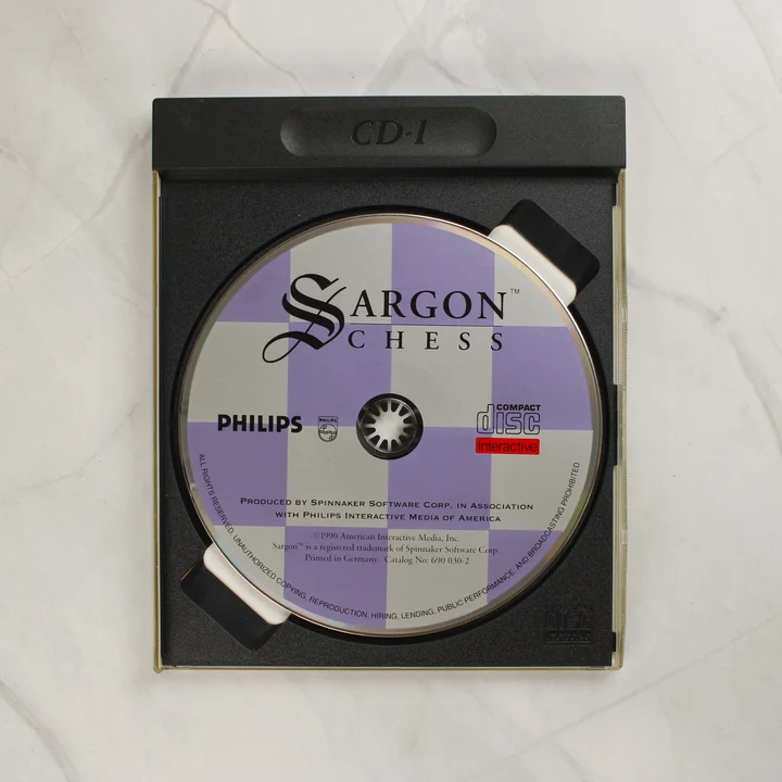 Sargon Chess CD-i lemez a nyitott tokban
