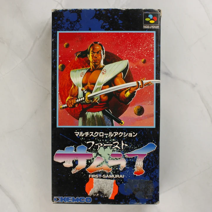 First Samurai Super Famicom játék dobozának előlapja