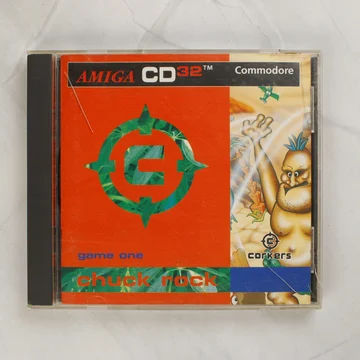 Chuck Rock Amiga CD32 videójáték előlapja