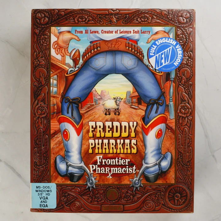 Freddy Pharkas: Frontier Pharmacist videójáték dobozának eleje