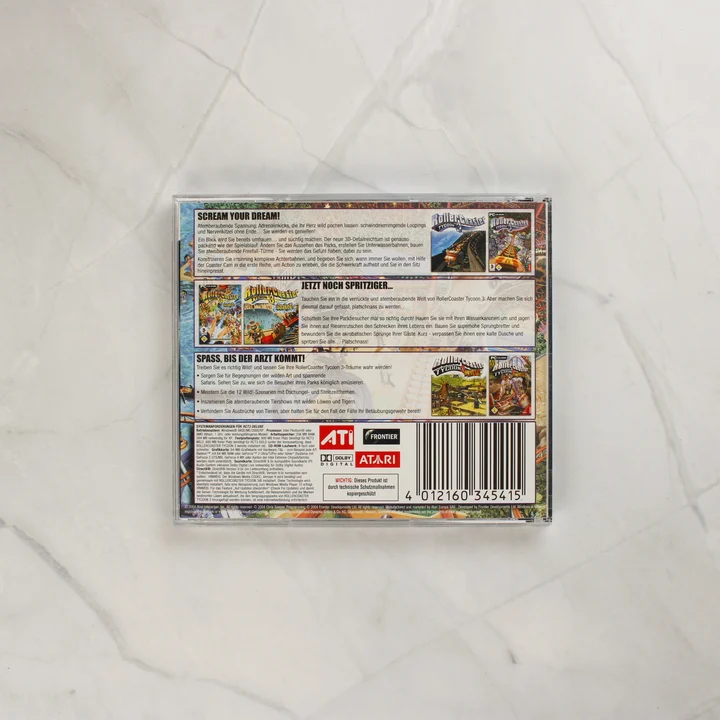 RollerCoaster Tycoon 3 Deluxe Edition CD-tok hátulja