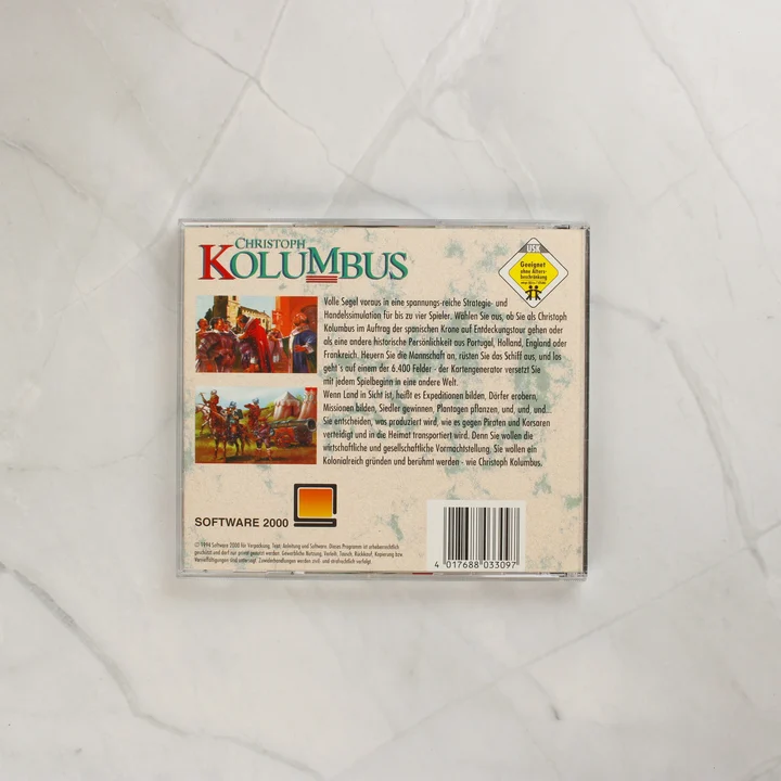 Christoph Kolumbus CD-tok hátoldala vonalkóddal