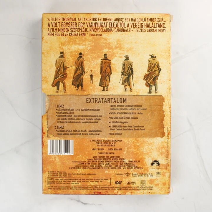 Volt egyszer egy Vadnyugat DVD hátoldala