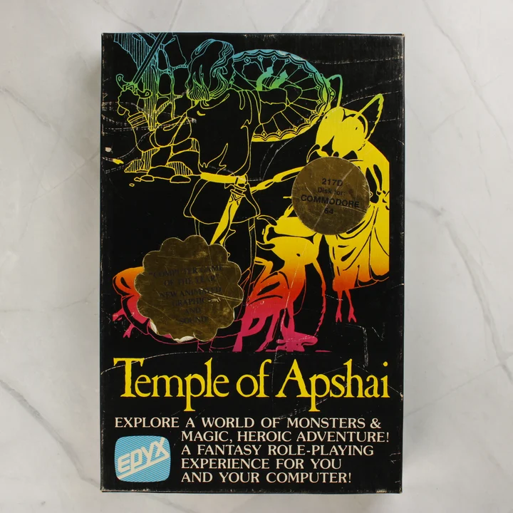 Temple of Apshai Commodore 64 játék dobozának előlapja