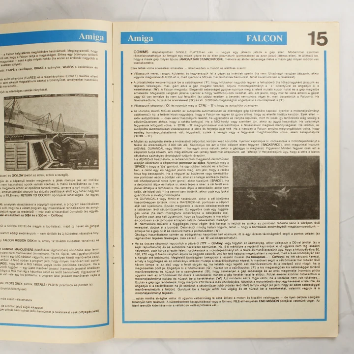 A magazin 15. oldala a Falcon játék részletes leírásával