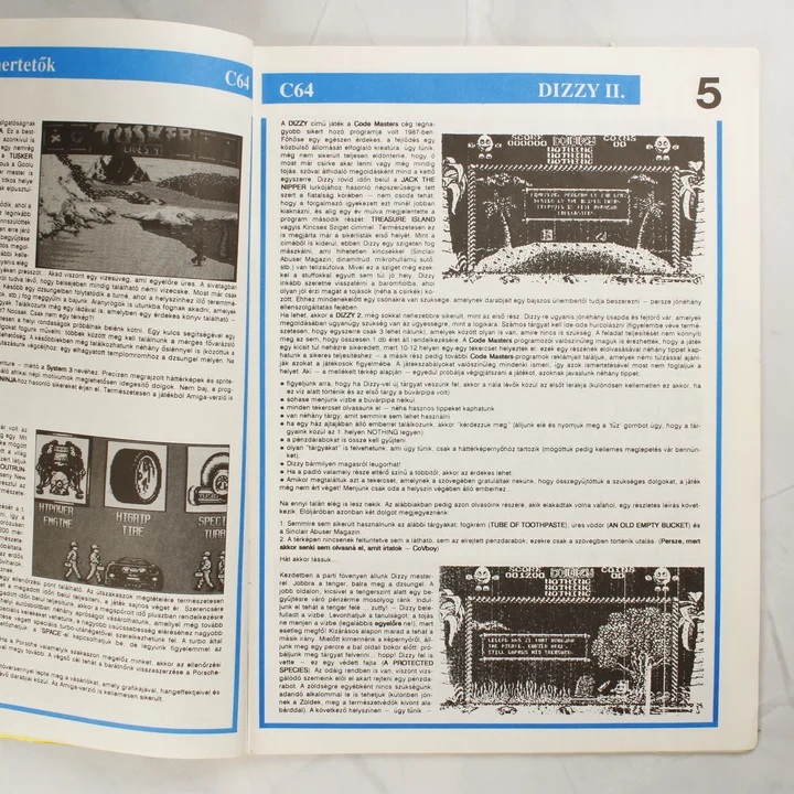 A magazin belső oldala a Dizzy II játékleírással