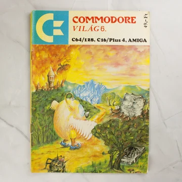 A Commodore Világ 6. számának színes borítója illusztrációval