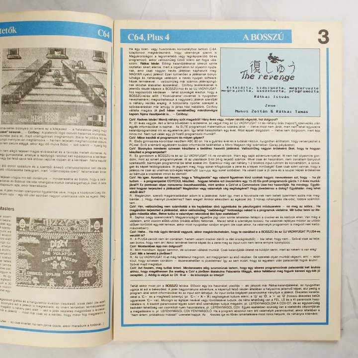 A Commodore Világ magazin belső oldalai játékleírásokkal