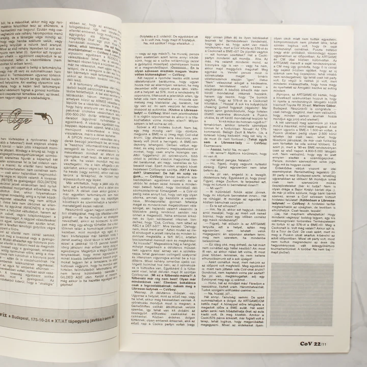 A Commodore Világ magazin szöveges belső oldala