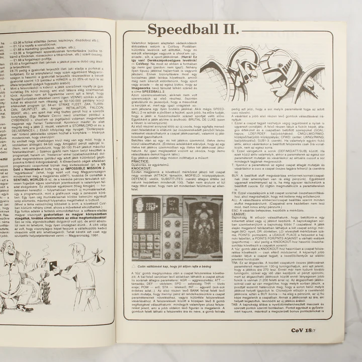 A Speedball II játékismertetője a magazinban.