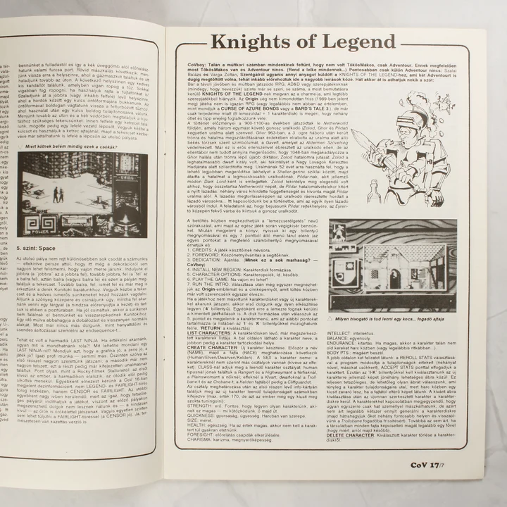 A Knights of Legend játékismertetője a CoV magazinban