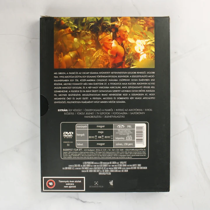Apocalypto DVD hátoldala technikai adatokkal