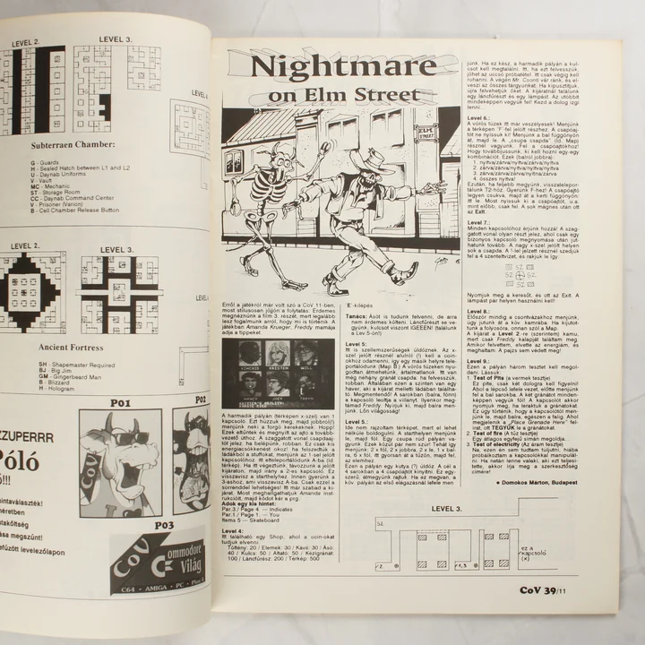 Nightmare on Elm Street játékleírás és térképek a magazinban