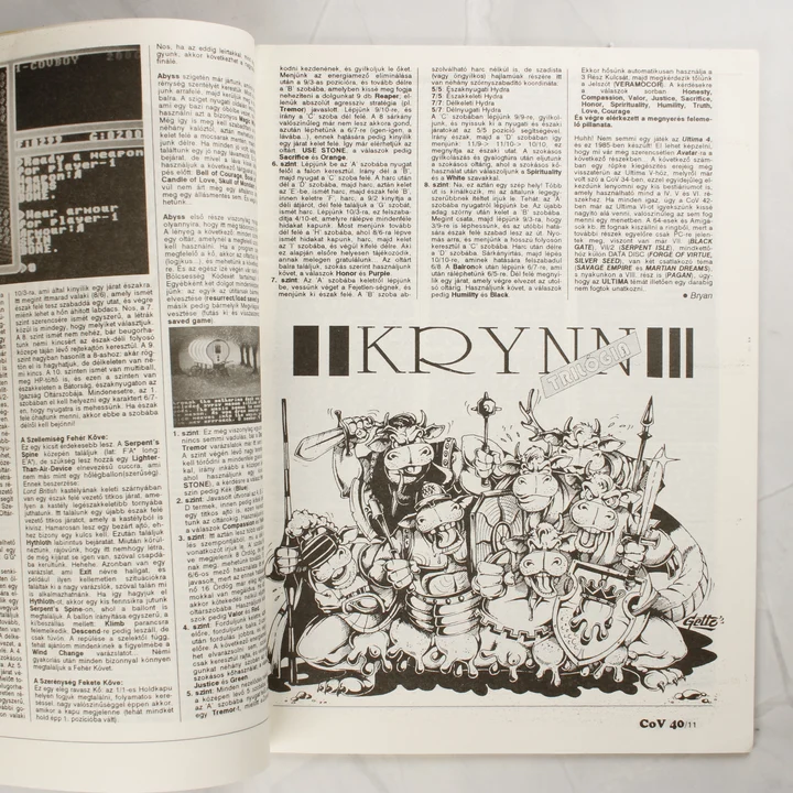 A magazin belső oldala a Krynn Trilógia illusztrációjával
