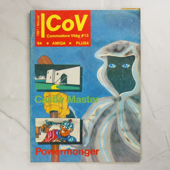 A Commodore Világ 13. számának borítója egy csuklyás alakkal