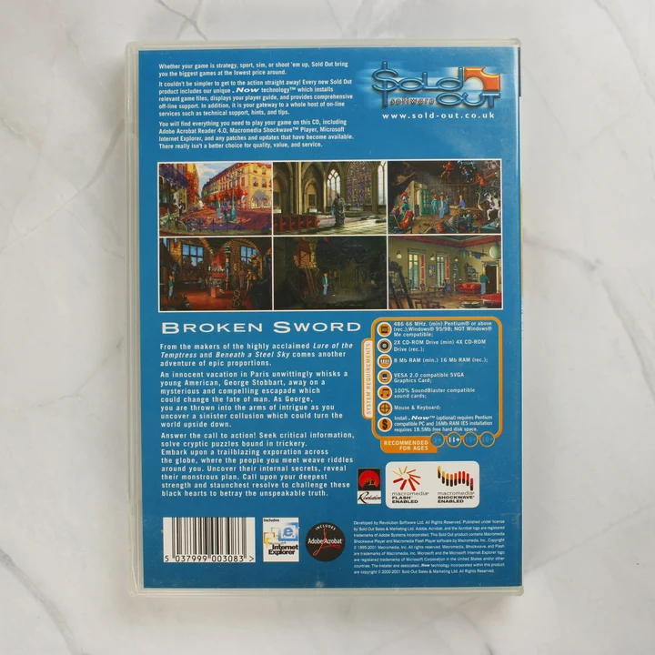 Broken Sword: The Shadow of the Templars PC játék hátlapja