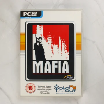 A Mafia PC-s játék borítója fehér műanyag tokban