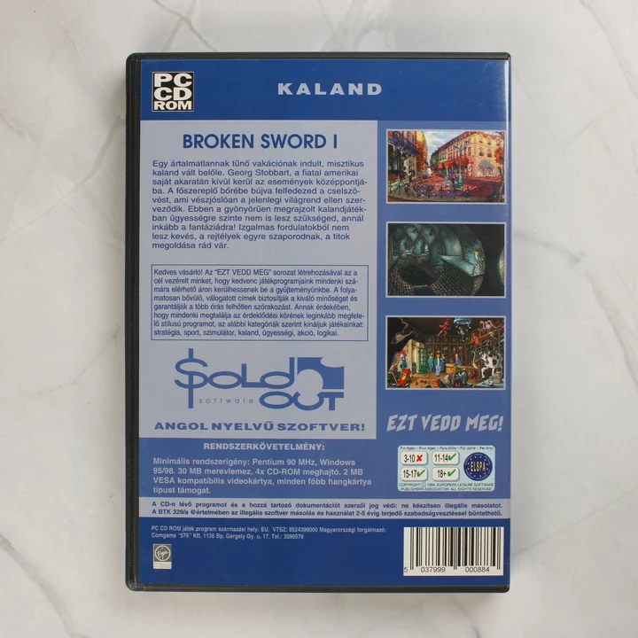 Broken Sword: The Shadow of the Templars PC játék hátlapja