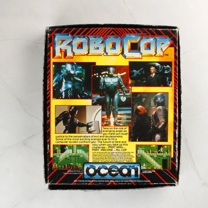 A RoboCop videójáték dobozának hátoldala