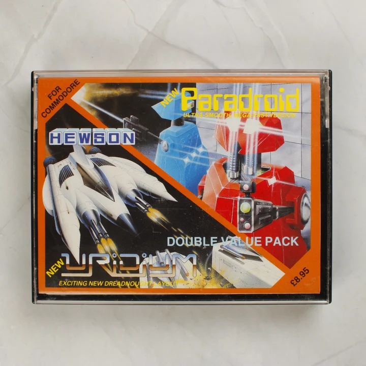 Hewson Double Value Pack C64 borító Hewson Double Value Pack Uridium és Paradroid Commodore 64 játék borítója