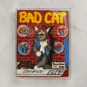 Bad Cat videójáték borítója Commodore 64-hez