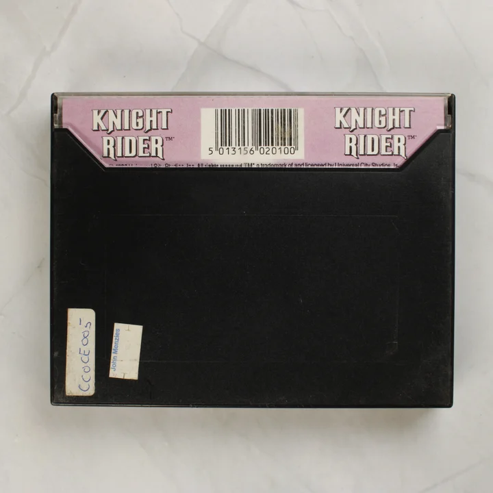 Knight Rider Commodore 64 játék tokjának hátoldala vonalkóddal