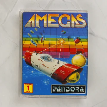 Amegas videójáték előlapja műanyag tokban