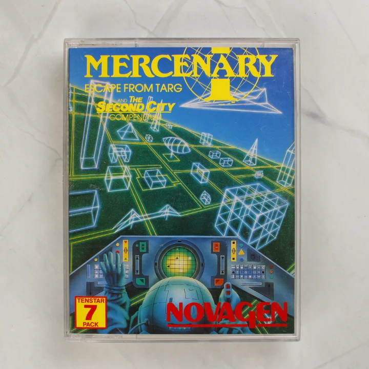 Mercenary Compendium Amiga játék elülső borítója műanyag tokban