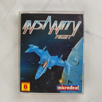 Az Insanity Fight Amiga játék elülső borítója a műanyag tokban.