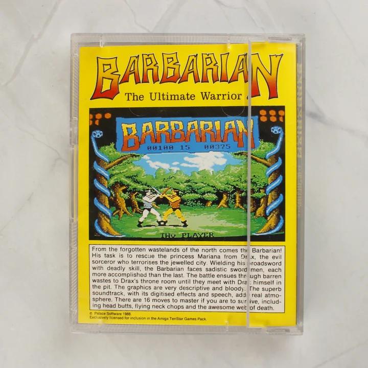 Barbarian: The Ultimate Warrior Amiga játék tokja hátulról