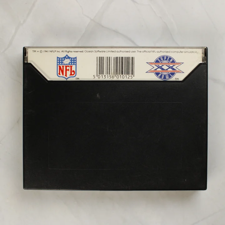 Super Bowl Commodore 64 videójáték tok hátoldala