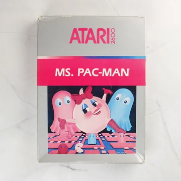 Ms. Pac-Man Atari 2600 videójáték dobozának elölnézete