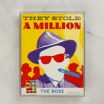 They Stole a Million Commodore 64 játék kazetta tokban elölnézetből