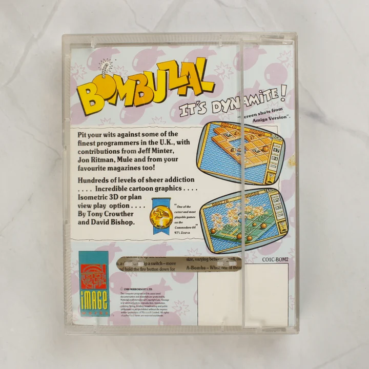 Bombuzal Commodore 64 játék tok hátoldala