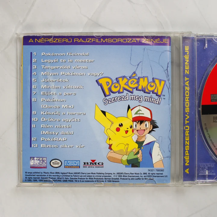 A Pokémon CD belső borítója és számlistája