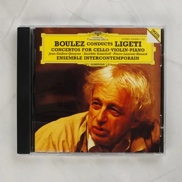 Ligeti György Concertos CD előlapja Pierre Boulez vezényletével