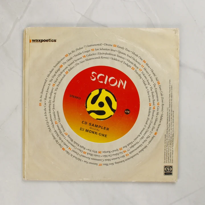 Scion CD Sampler v.14 hátlapja a számlistával