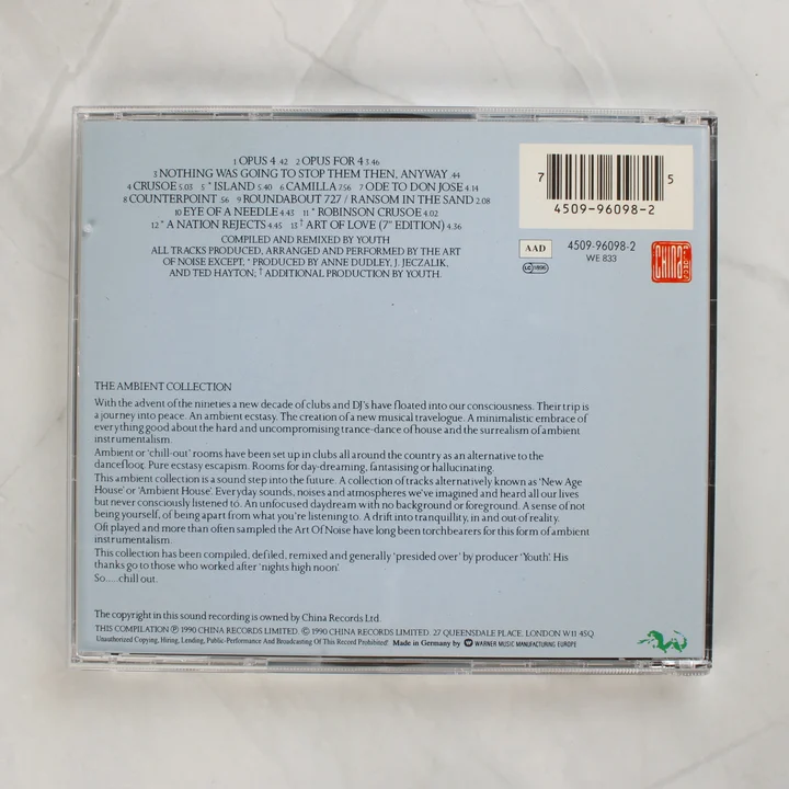 Art of Noise The Ambient Collection CD hátoldala vonalkóddal