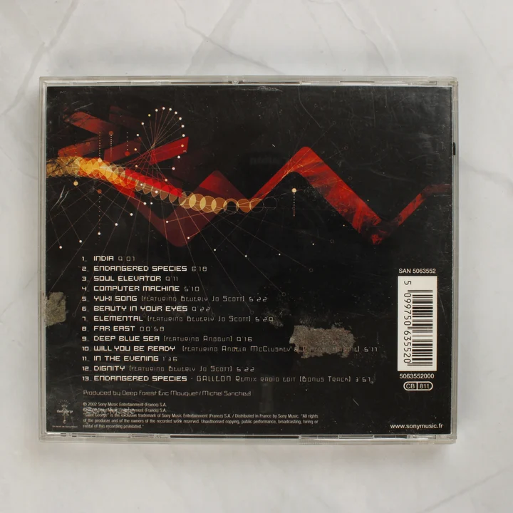Deep Forest Music Detected CD album hátlapja számlistával