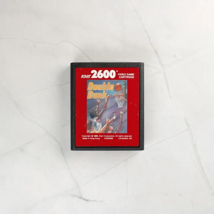 Atari 2600 Double Dunk cartridge A Double Dunk videójáték cartridge-e Atari 2600 konzolhoz