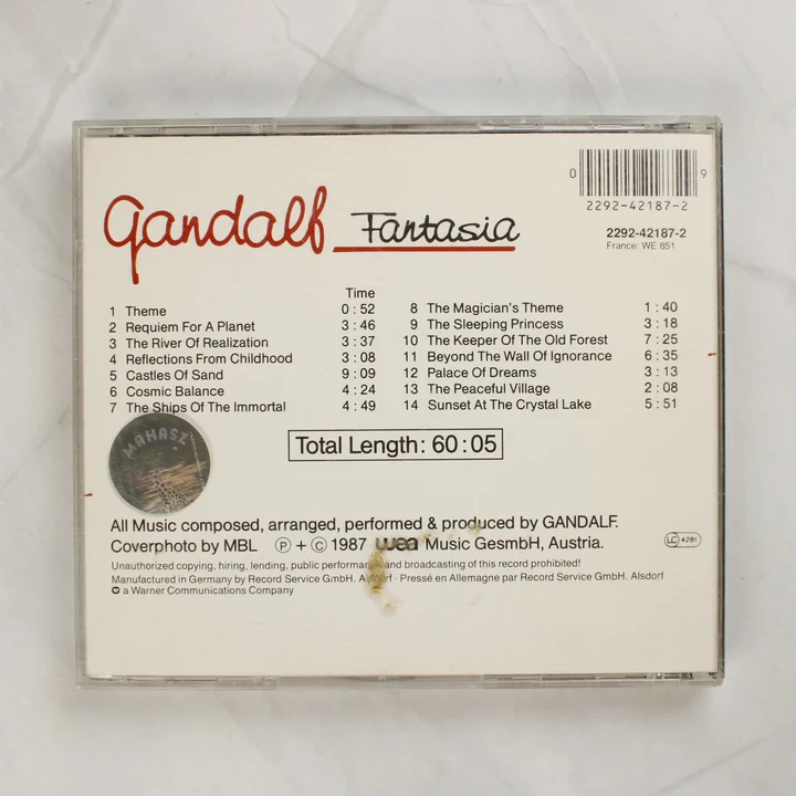 Gandalf Fantasia CD hátsó borítója
