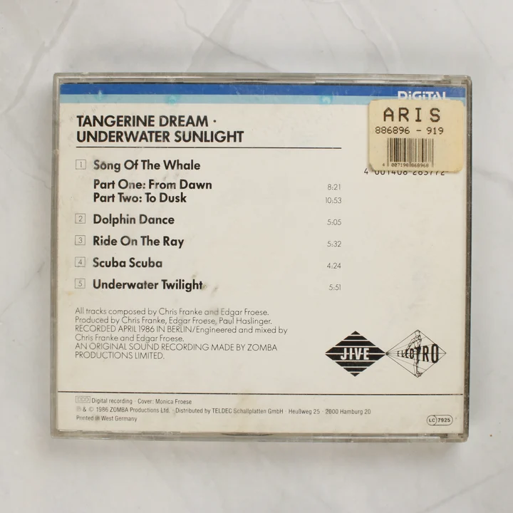 Tangerine Dream Underwater Sunlight CD hátlap